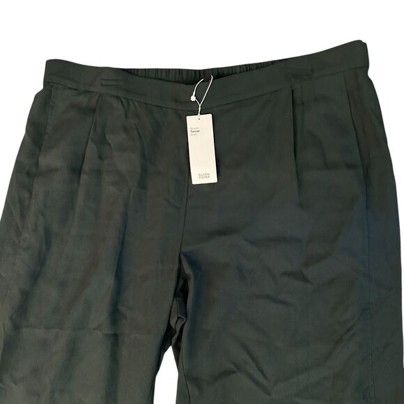 Eileen Fisher Dark Green Woven Tencel Wide Leg Pull on Pants Size XL - NWT - Picture 3 of 7